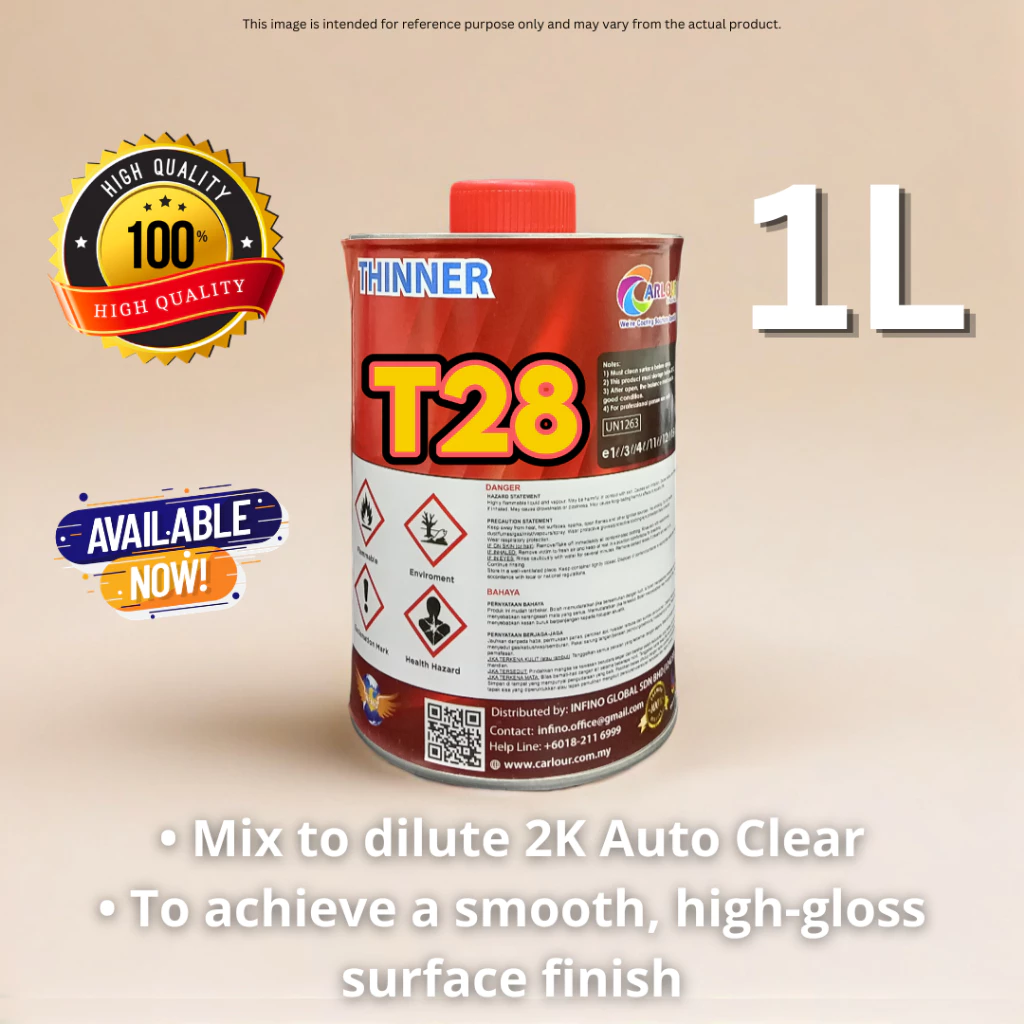 2K Slow Thinner T28 mixed with 2K Auto Clear